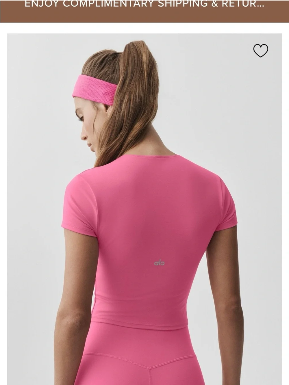 ALO Yoga Pink Crop Tee